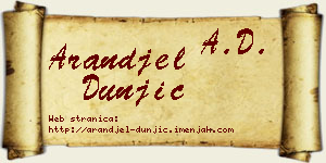 Aranđel Dunjić vizit kartica